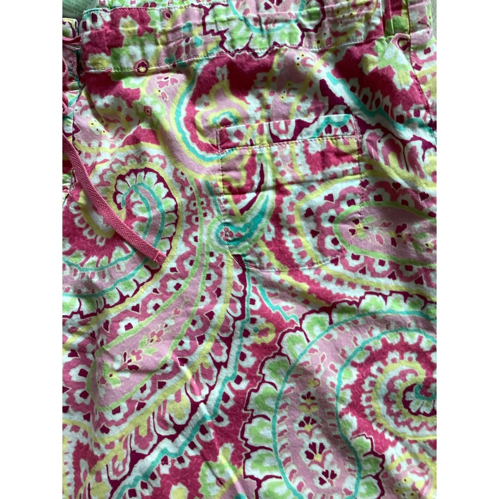 Vera Bradley Pink Paisley Cotton Pajama Pants Womens Medium Drawstring Lounge - Picture 4 of 5